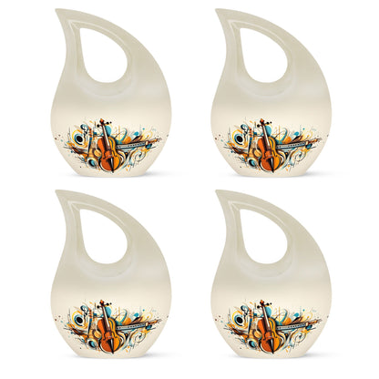 Cross Drop Abstract Violin Composition Urn 