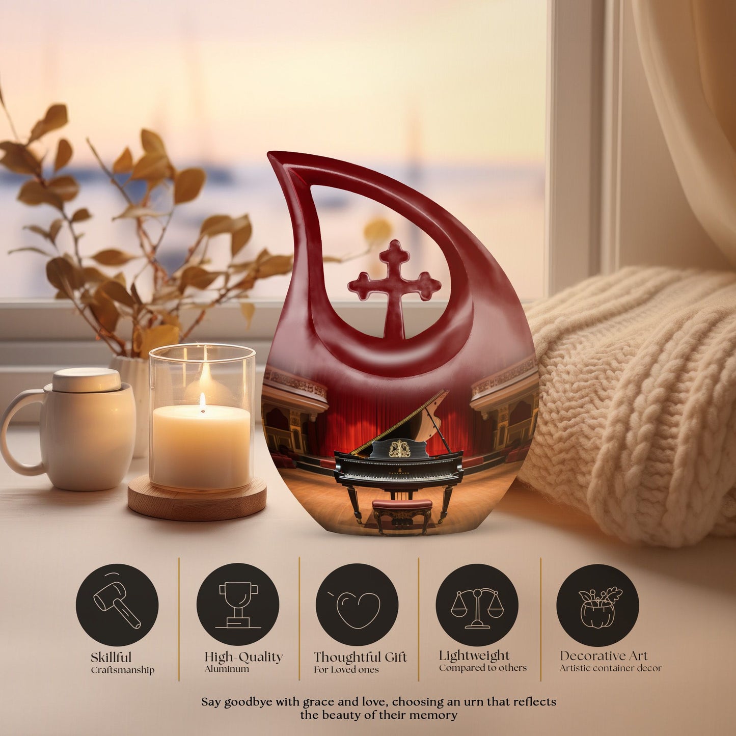 Elegant Concert Grand Urn