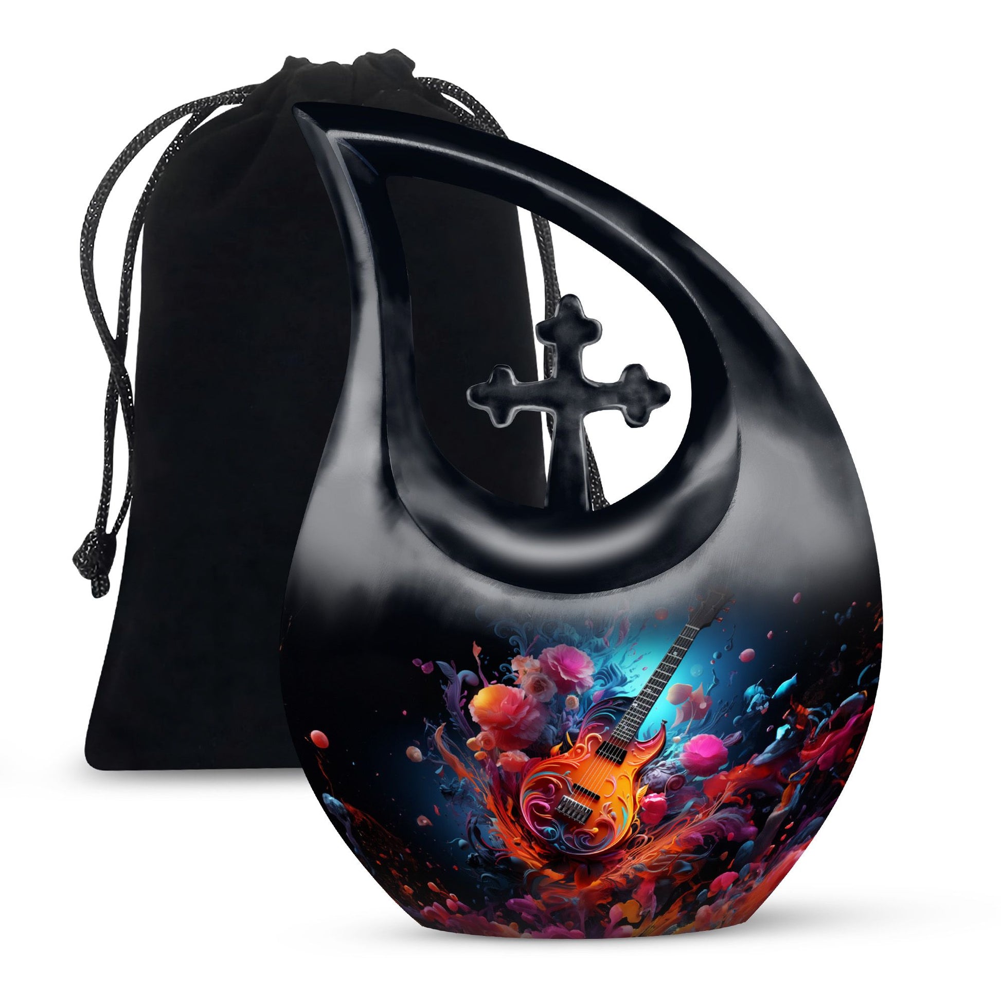 Vibrant Guitar Eruption Urn 