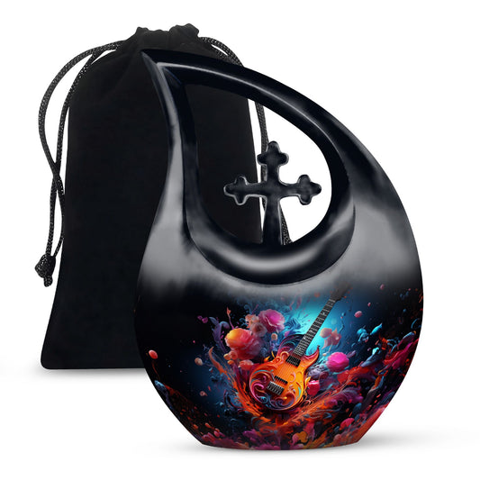Vibrant Guitar Eruption Urn 