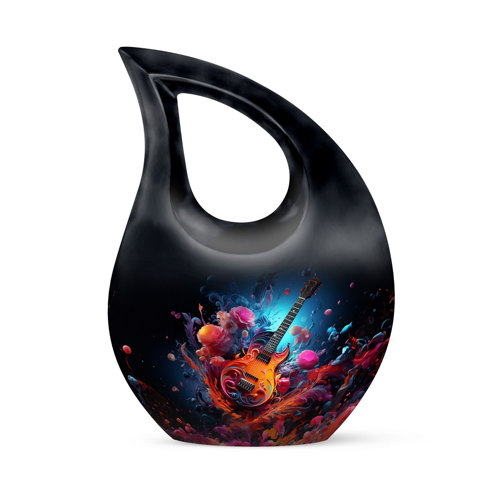Vibrant Guitar Eruption Urn 