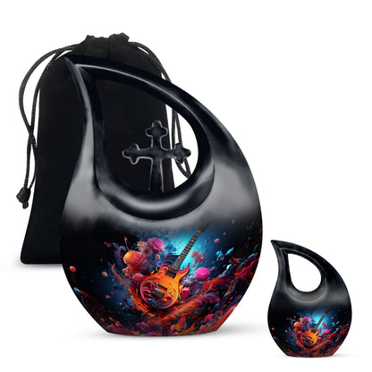 Vibrant Guitar Eruption Urn 