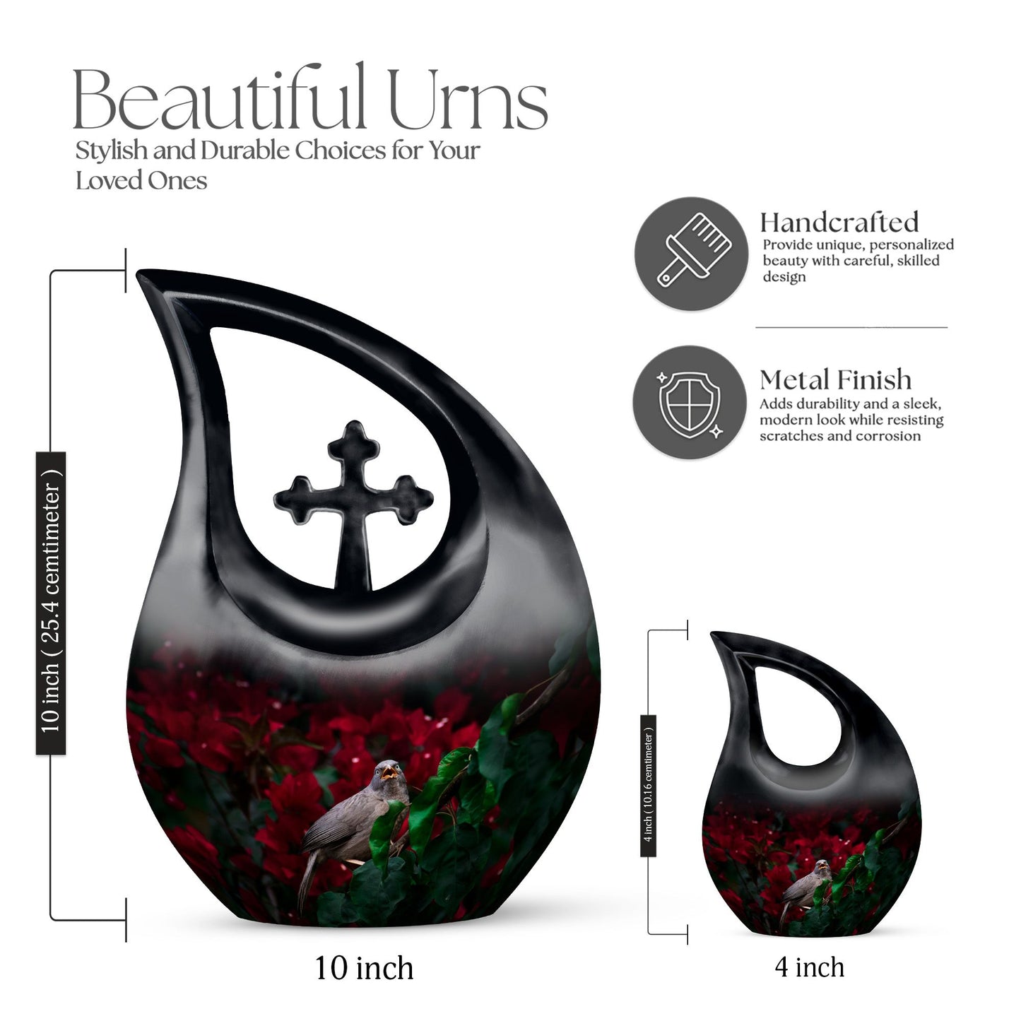 10 Inch Sparrow Bird themed Cross Drop design 