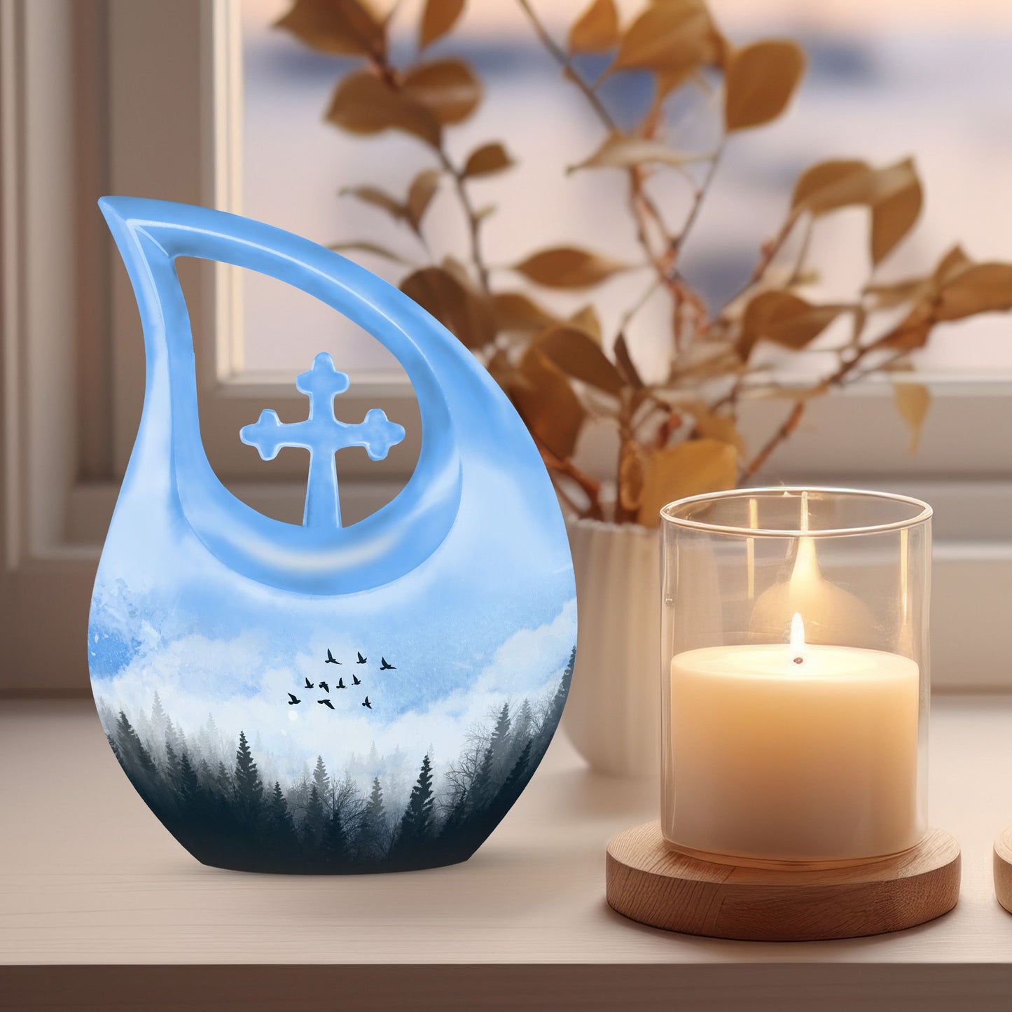 Flying Birds Medium Size Memorial Urn