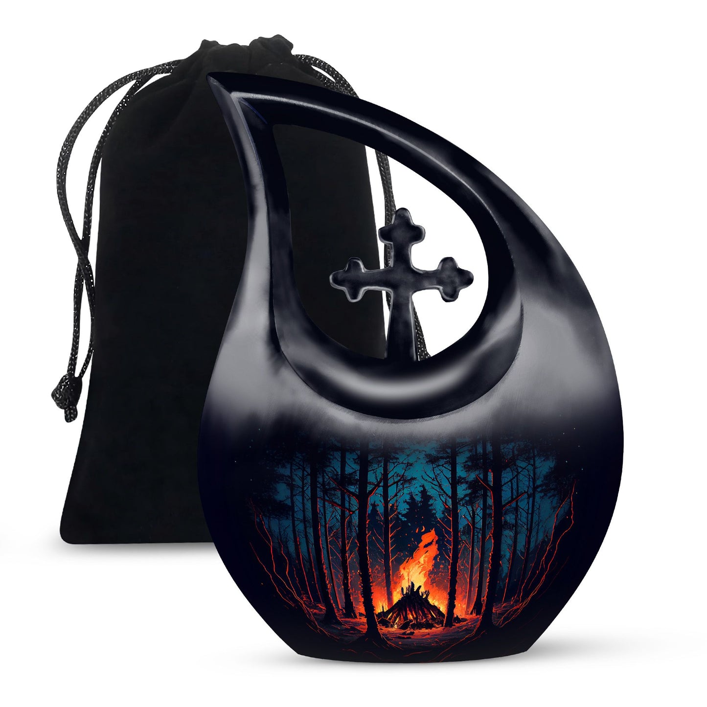 Fire Burning In themed Urn