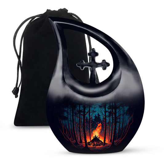 Fire Burning In themed Urn