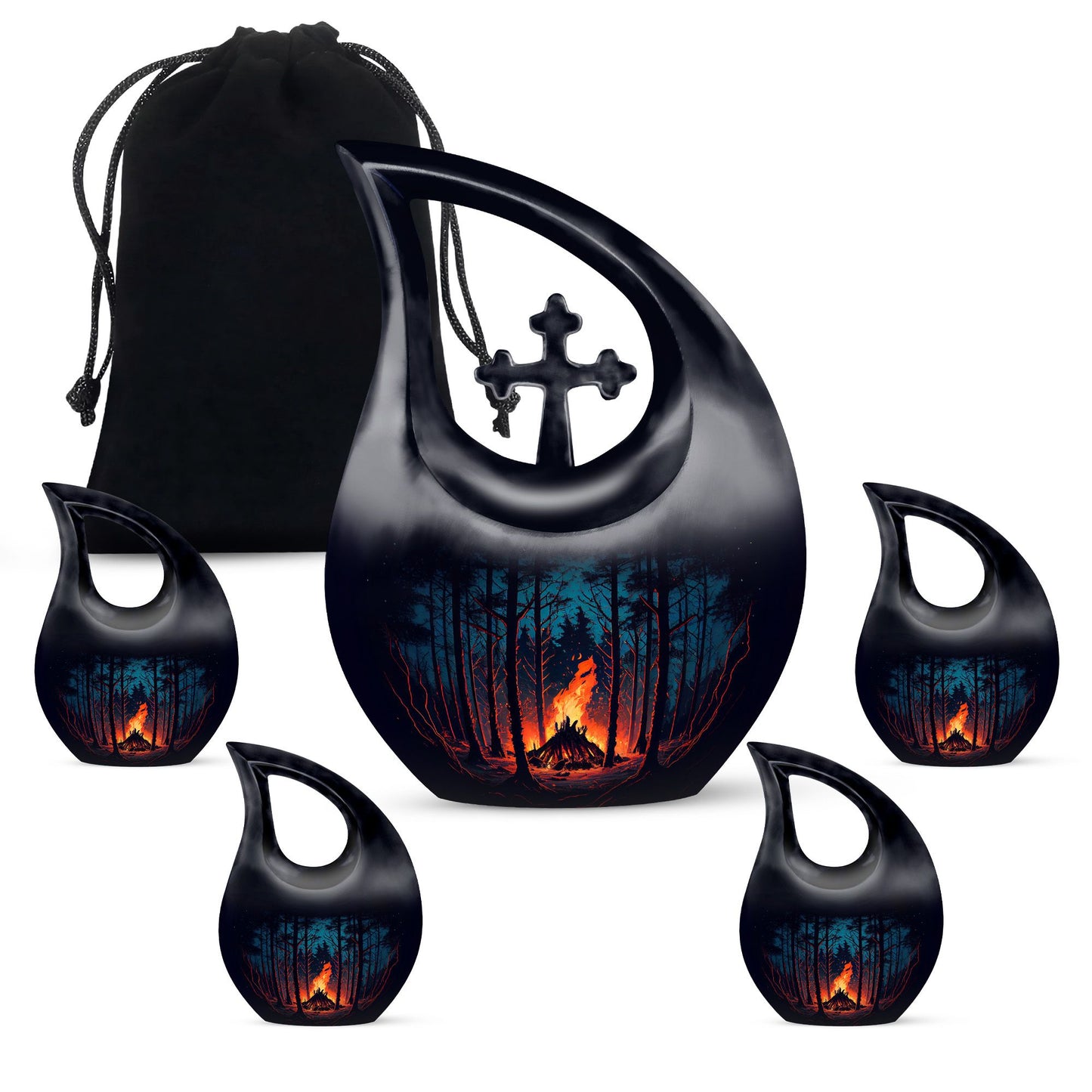 Fire Burning In themed Urn