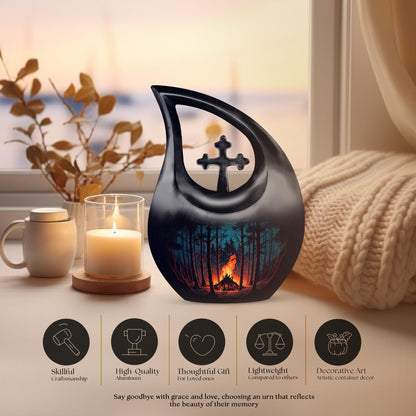 Fire Burning In themed Urn