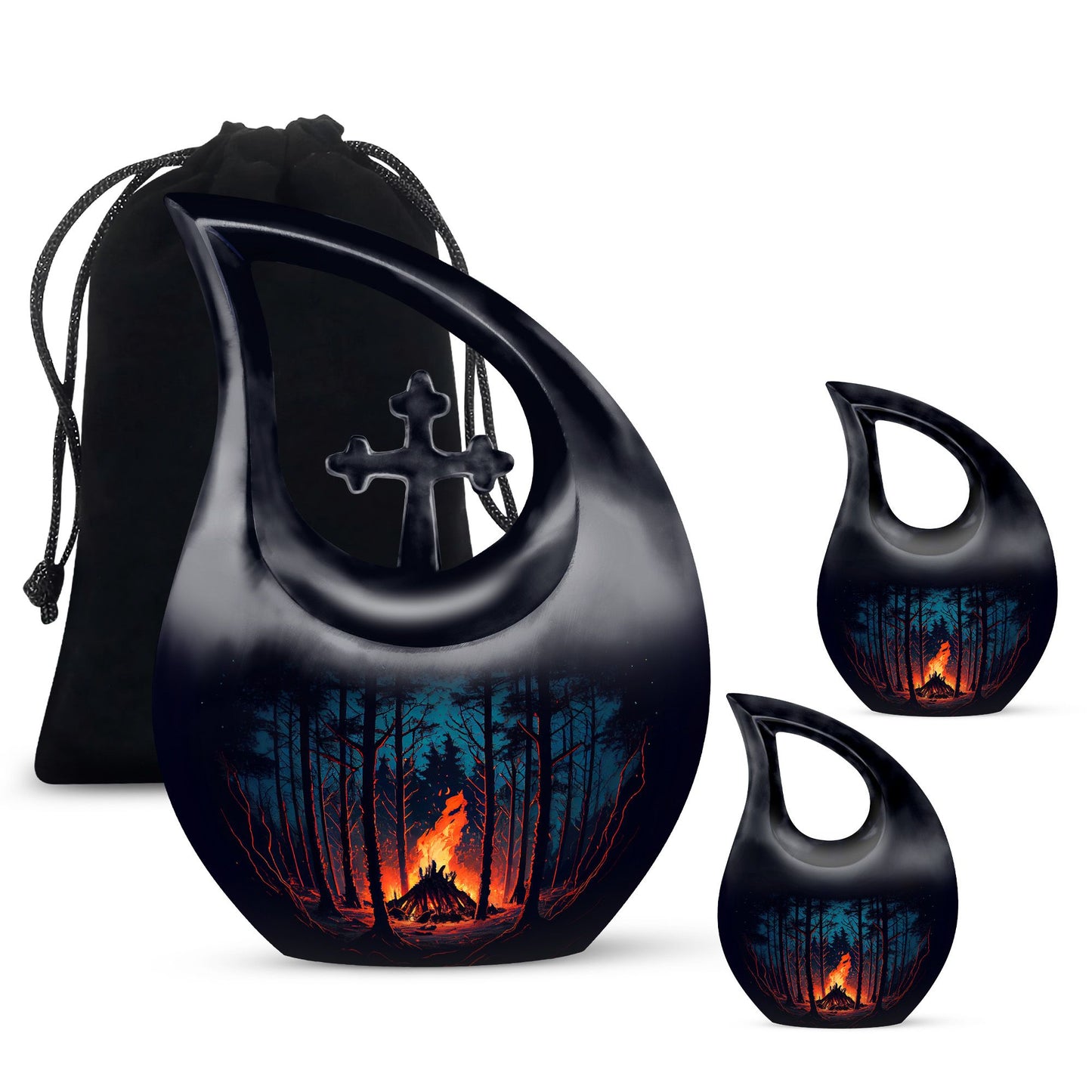 Fire Burning In themed Urn