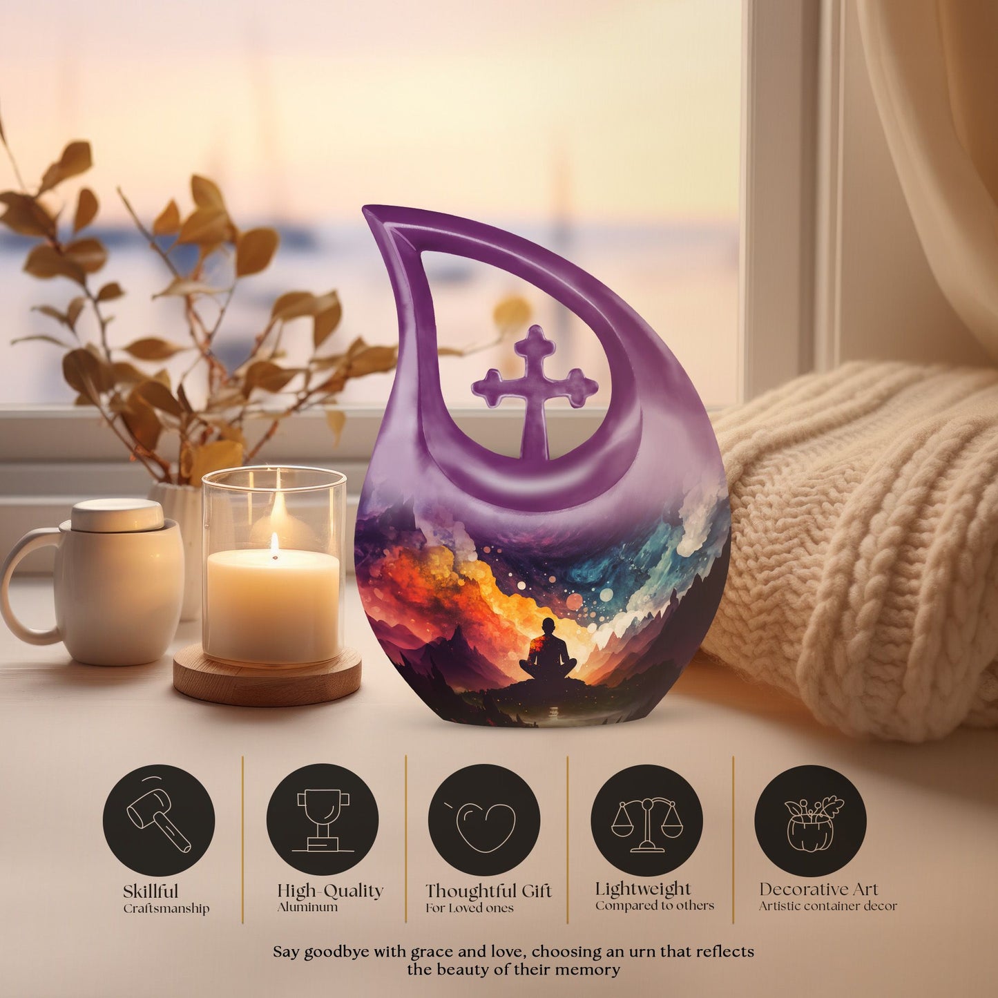 10-inch Meditation Yoga Urn 