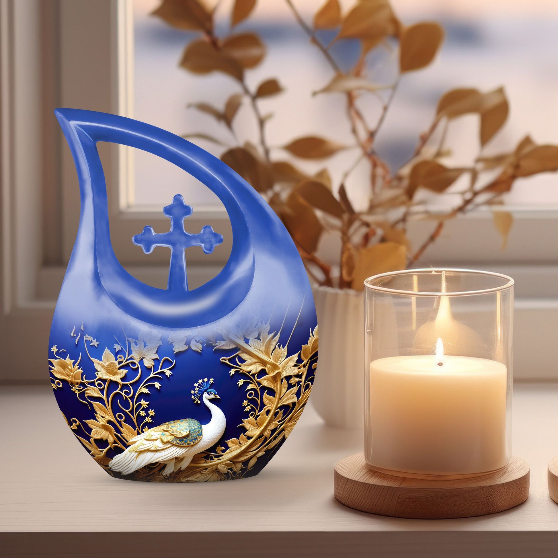 10-inch Peacock Memorial Urn