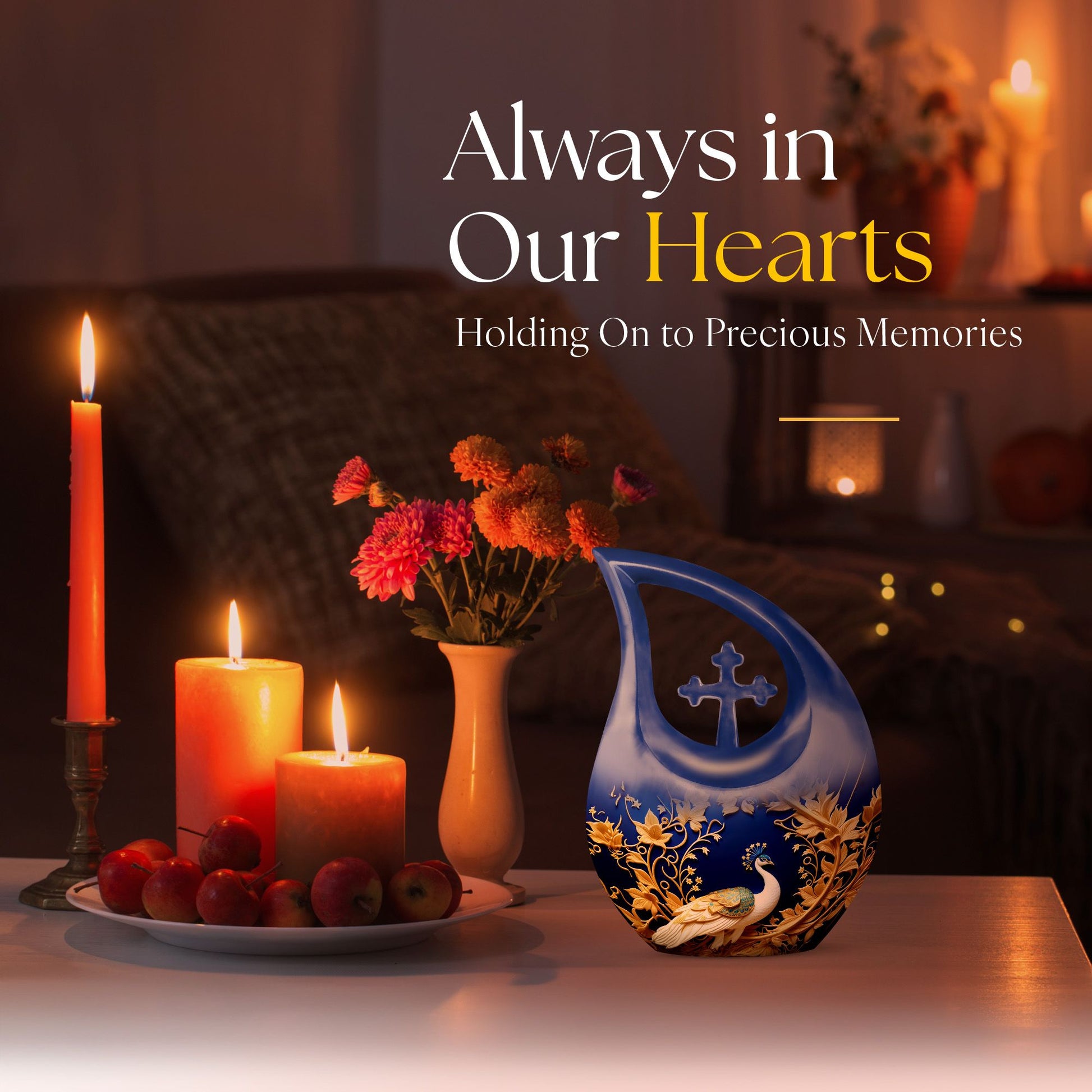 10-inch Peacock Memorial Urn