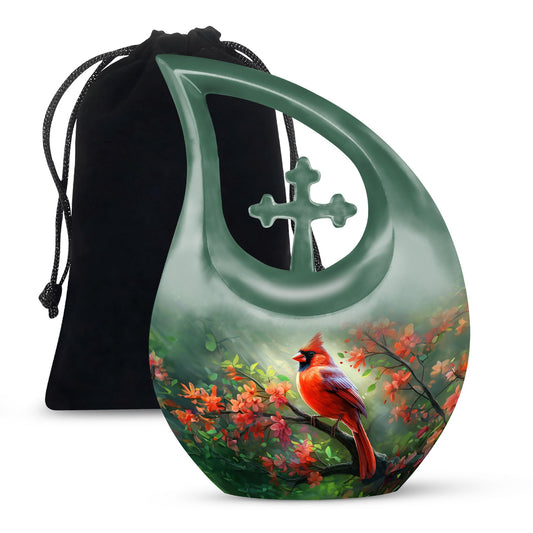 10 inch Cardinal Bird Urn