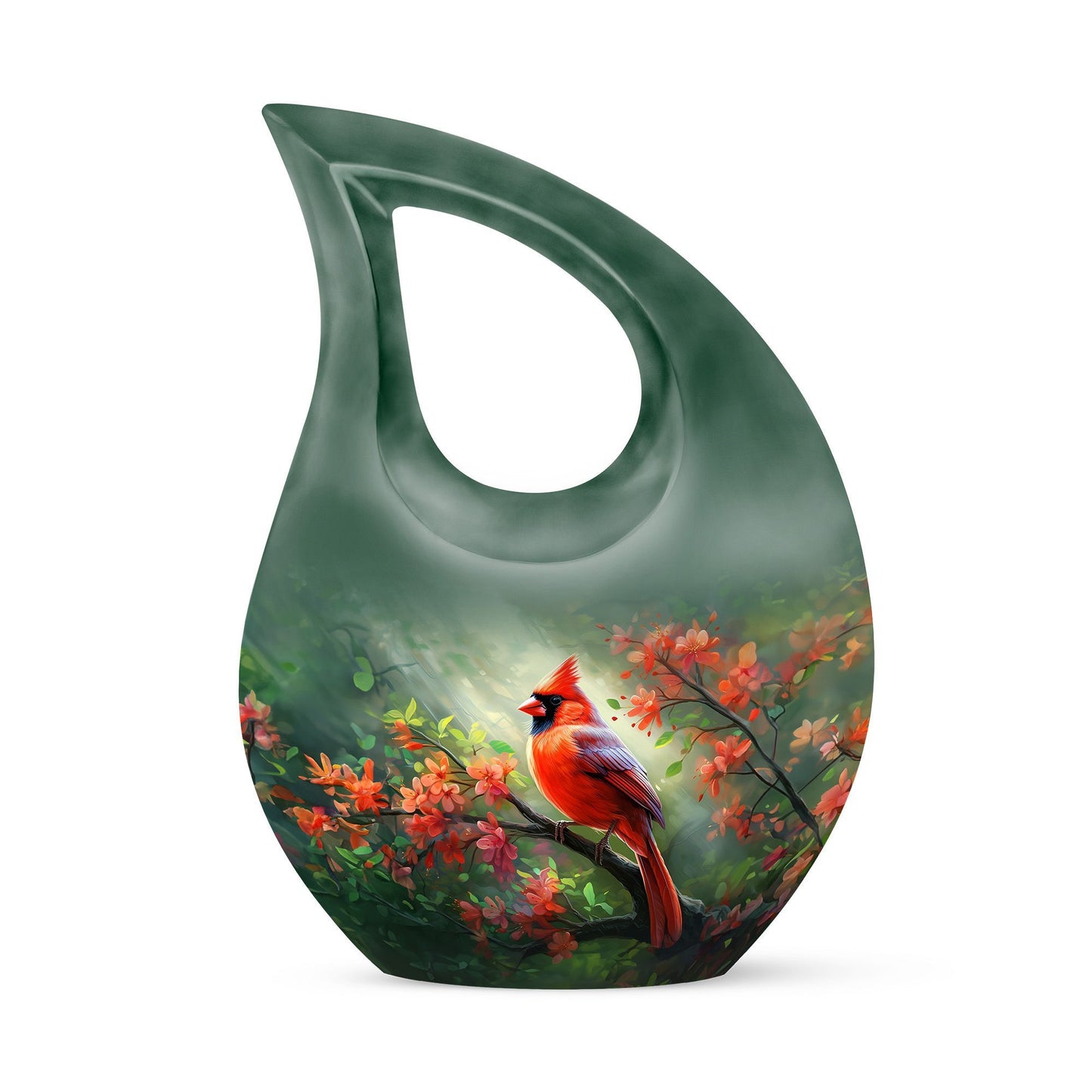 10 inch Cardinal Bird Urn