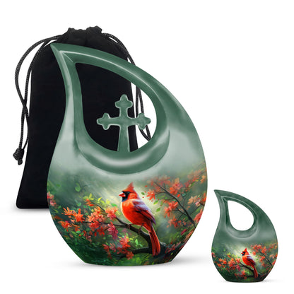 10 inch Cardinal Bird Urn