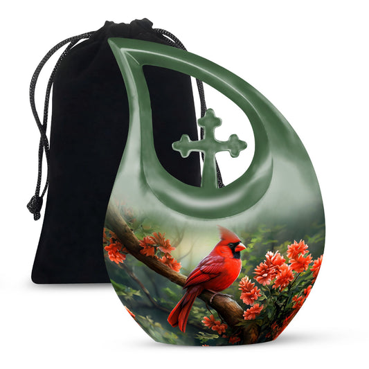 10-inch Cardinal Bird Urn 