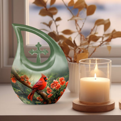 10-inch Cardinal Bird Urn 