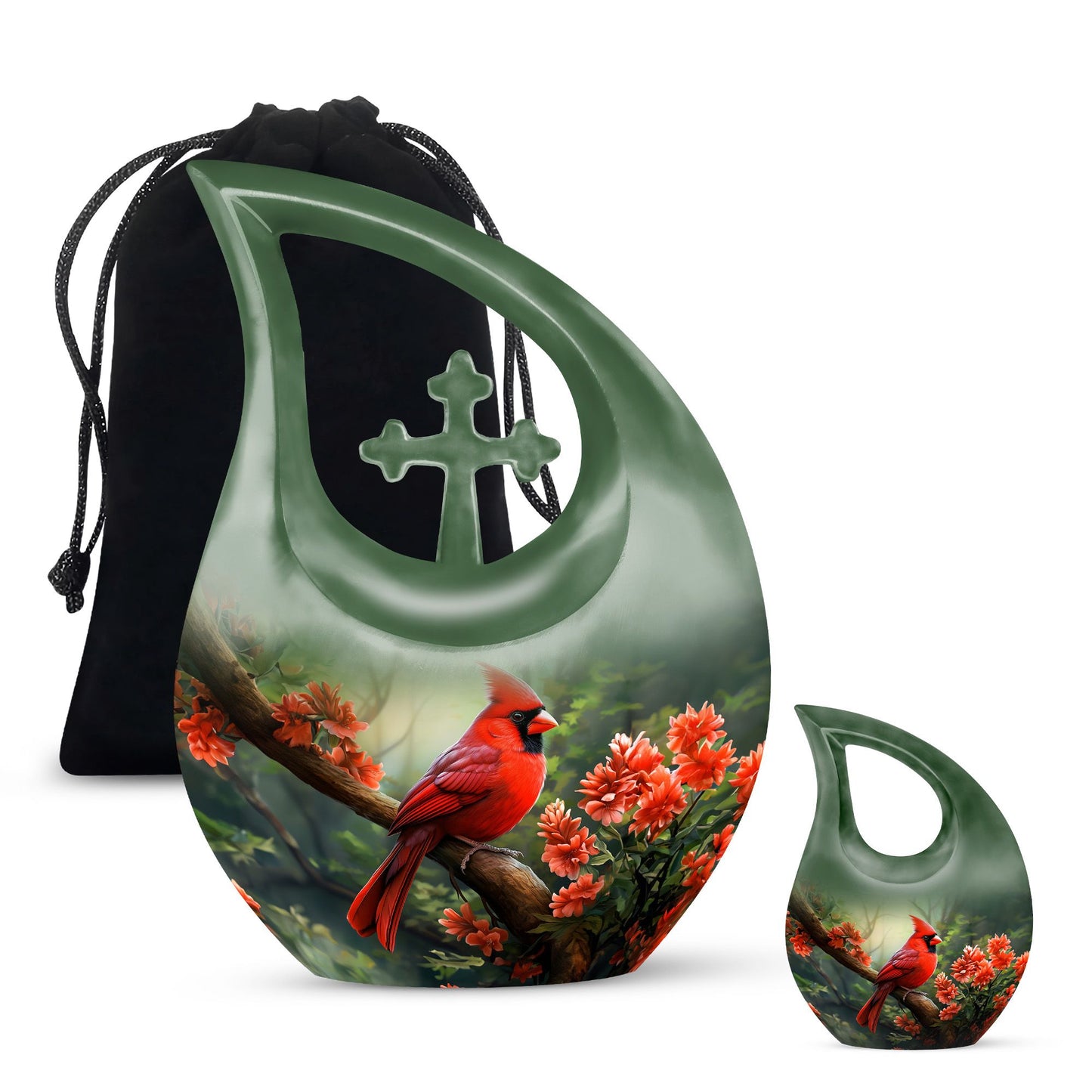 10-inch Cardinal Bird Urn 