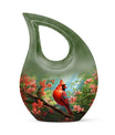 10 inch Cardinal Bird Cross Drop Cremation Urn, 