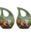 10 inch Cardinal Bird Cross Drop Cremation Urn, 