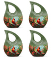 10 inch Cardinal Bird Cross Drop Cremation Urn, 