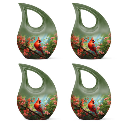 10 inch Cardinal Bird Cross Drop Cremation Urn, 
