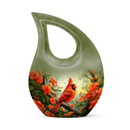 10-inch Cardinal Bird Urn 