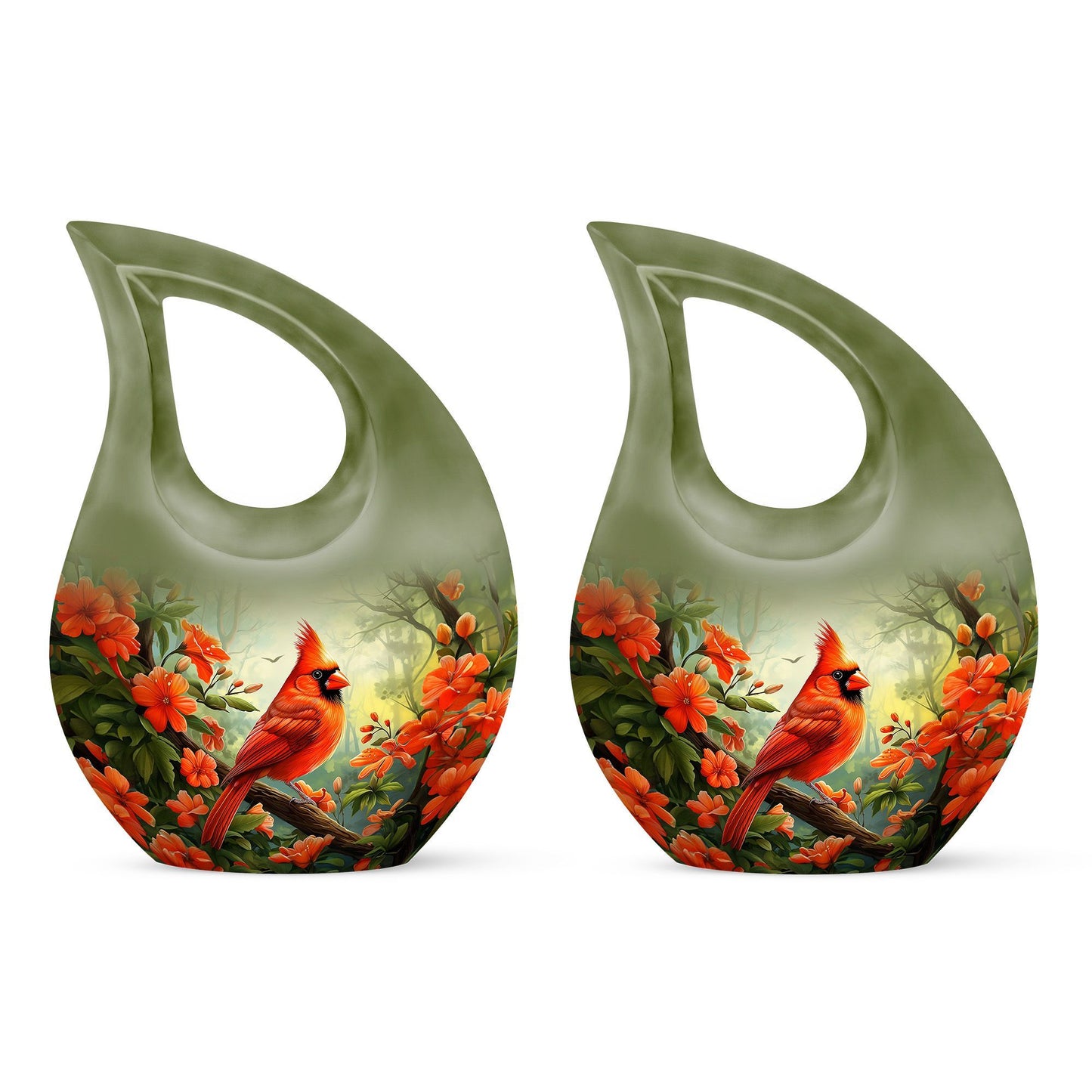 10-inch Cardinal Bird Urn 
