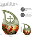 10-inch Cardinal Bird Urn 