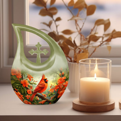 10-inch Cardinal Bird Urn 
