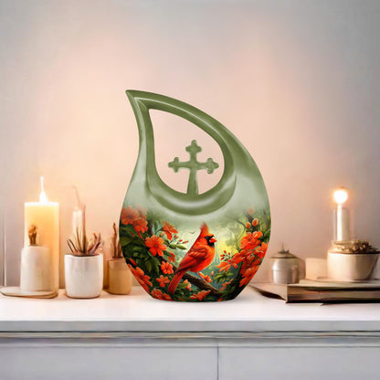 10-inch Cardinal Bird Urn 