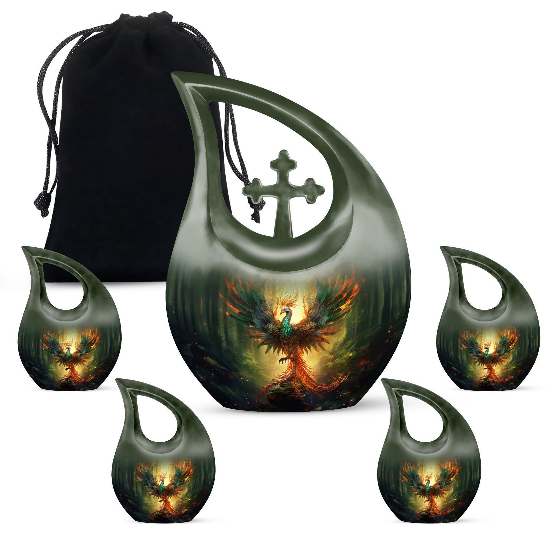 10 inch Arafed Bird Urn, 