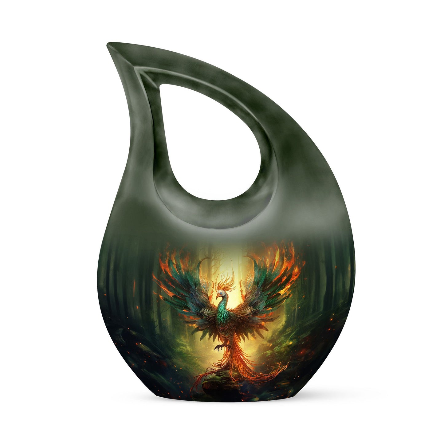 10 inch Arafed Bird Urn, 