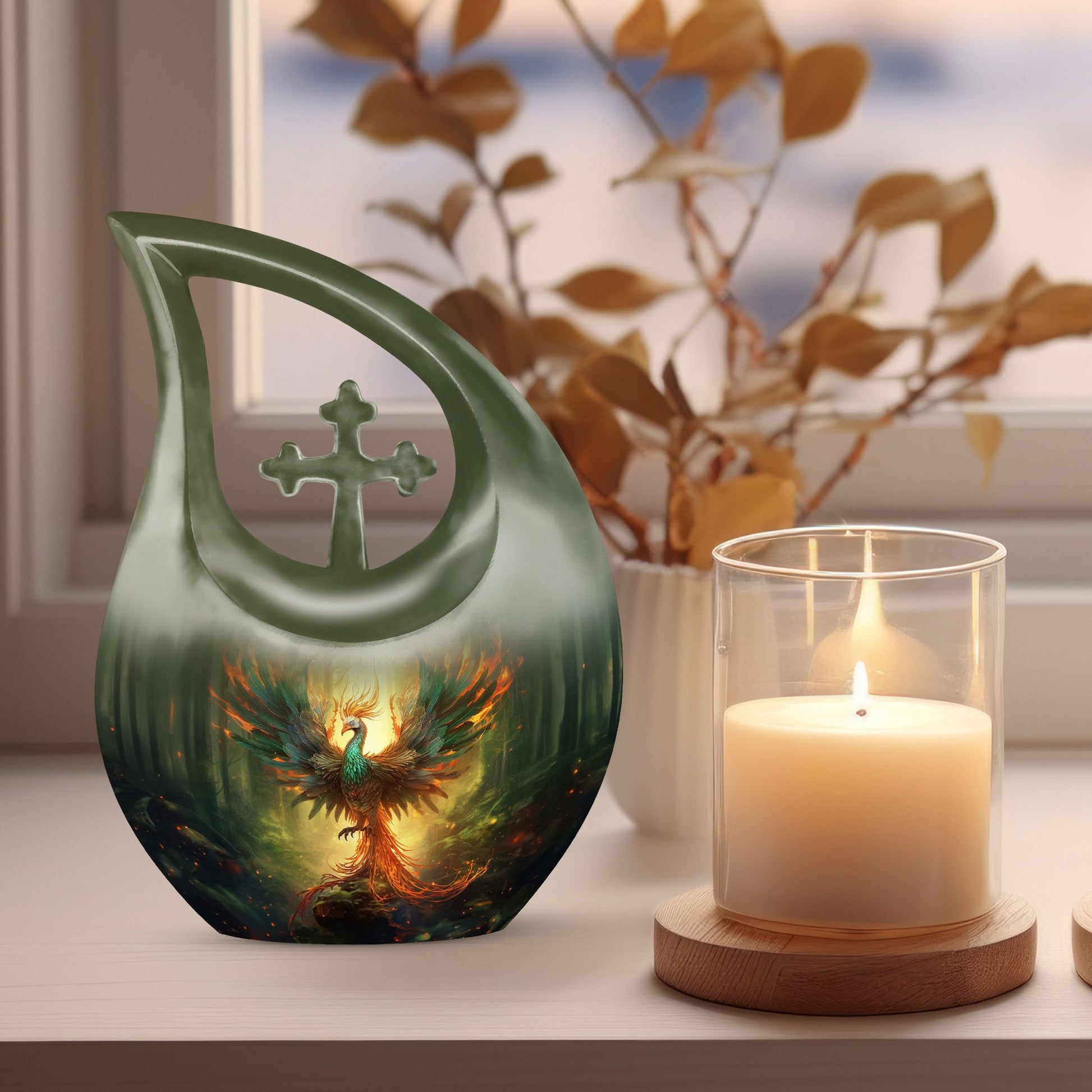 10 inch Arafed Bird Urn, 