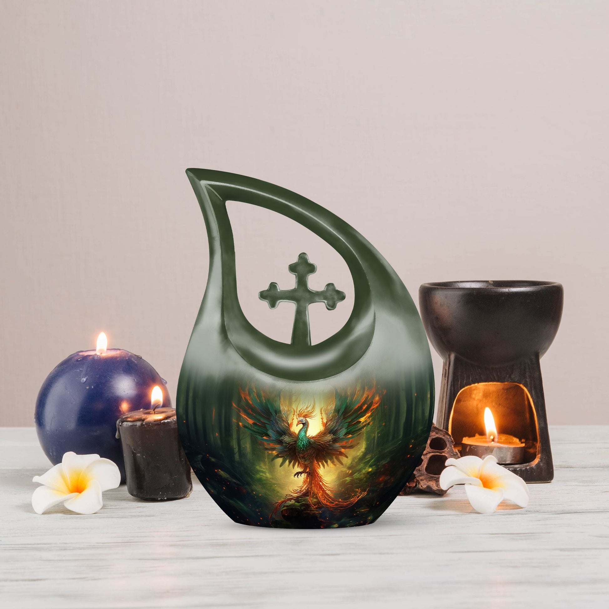 10 inch Arafed Bird Urn, 