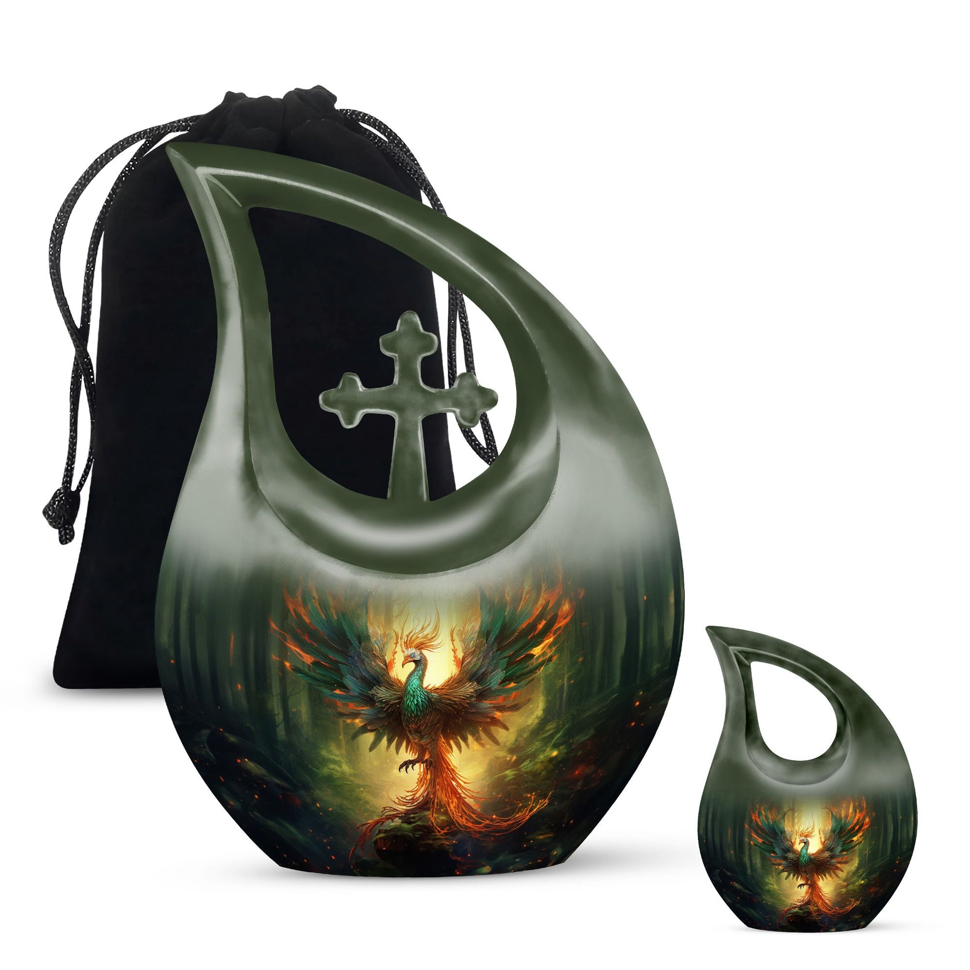 10 inch Arafed Bird Urn, 