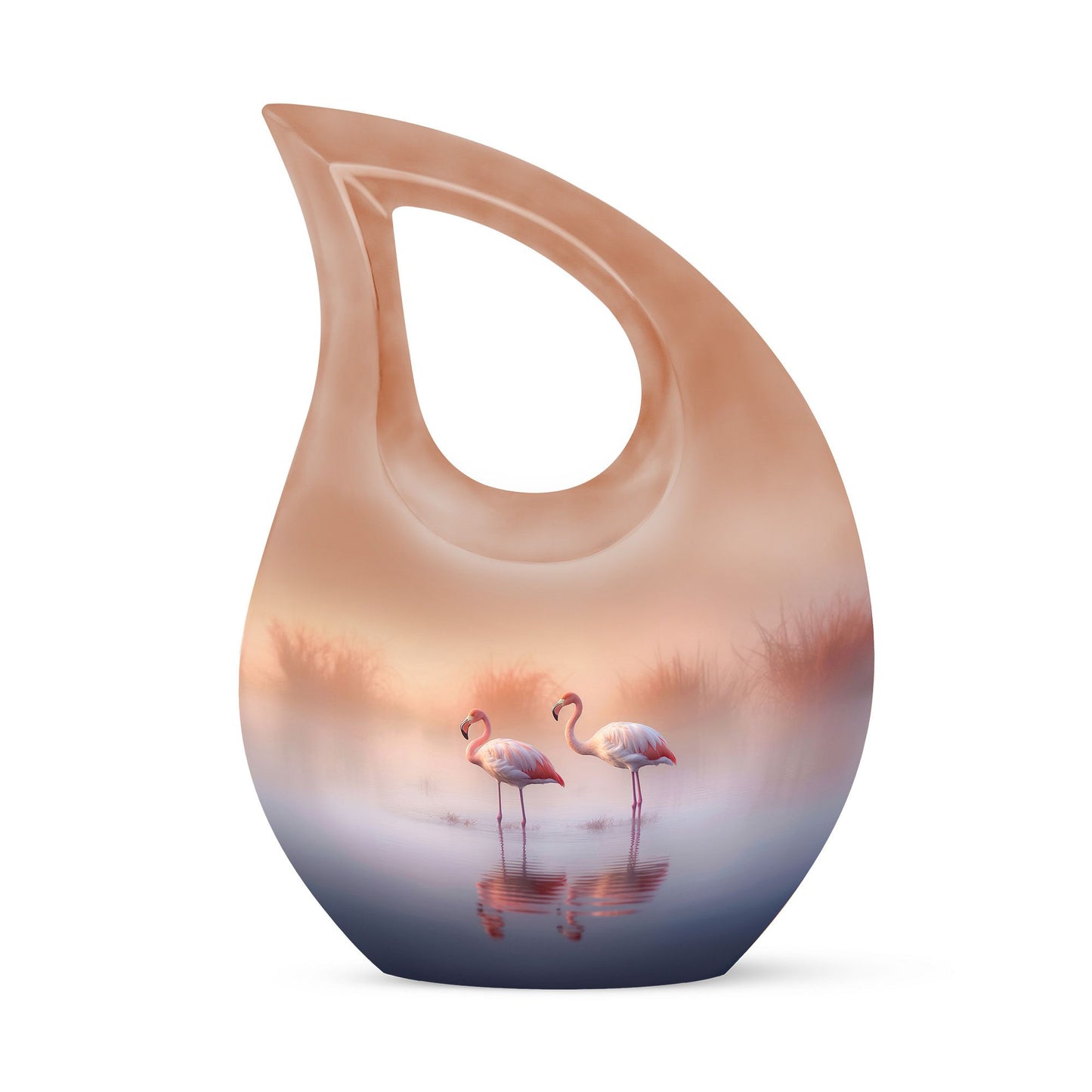 10 Inch Beautiful Flamingos Lake Urn