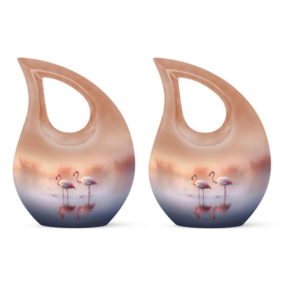 10 Inch Beautiful Flamingos Lake Urn