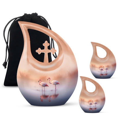 10 Inch Beautiful Flamingos Lake Urn