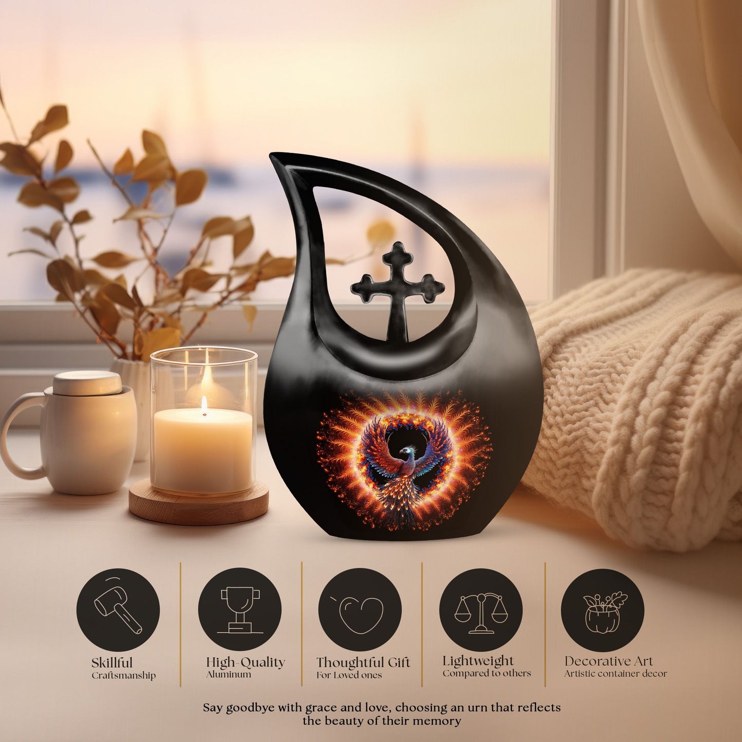 10-inch Aluminium Bird Urn 