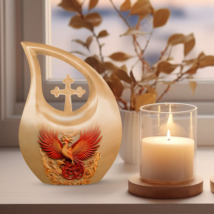 10-inch large Bird With Red Urn,