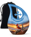 10-inch Cardinal Bird themed Aluminum Cremation Urn