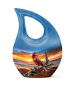 10-inch Cardinal Bird themed Aluminum Cremation Urn