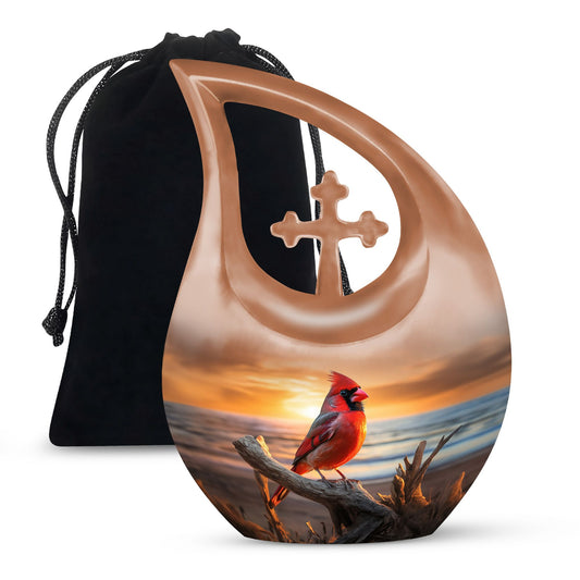 Cardinal Bird-designed cremation urn 