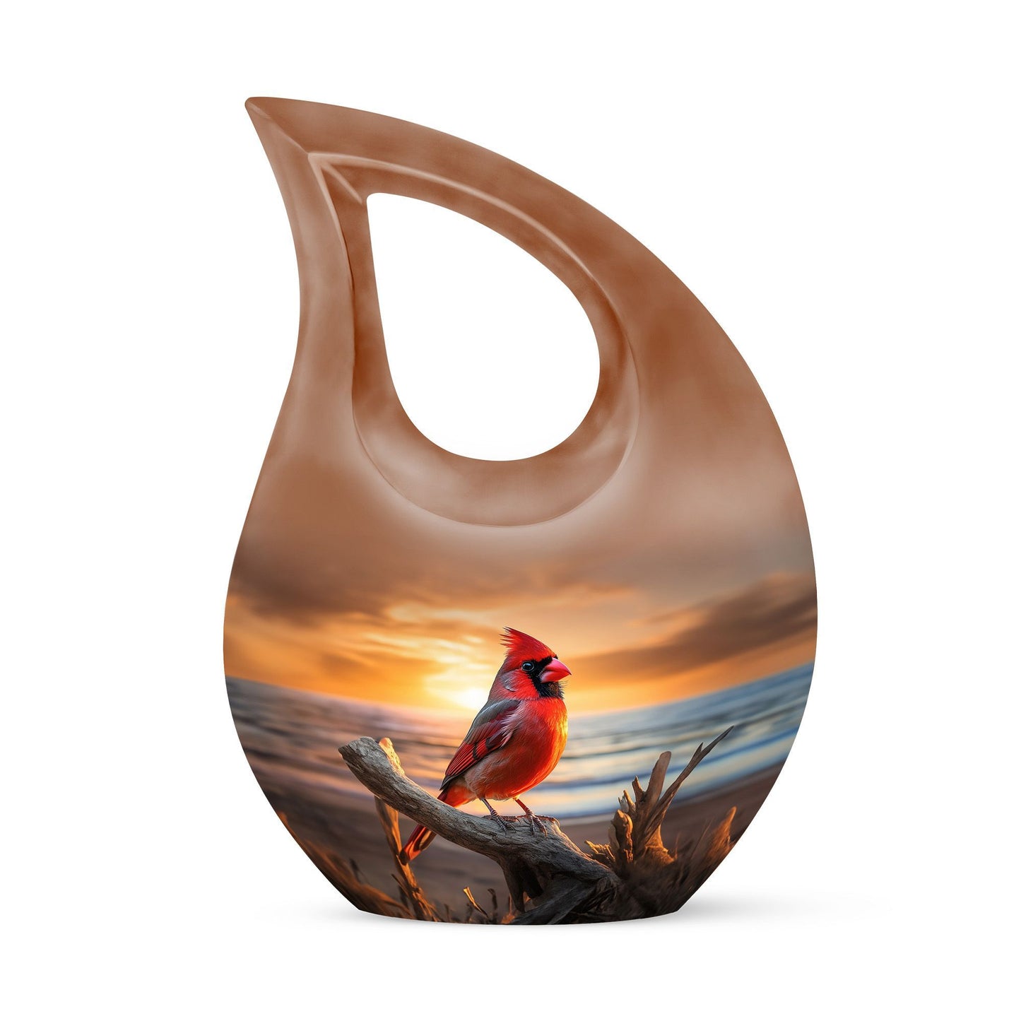 Cardinal Bird-designed cremation urn 