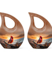 Cardinal Bird-designed cremation urn 