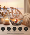 Cardinal Bird-designed cremation urn 