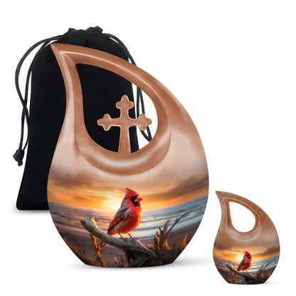 Cardinal Bird-designed cremation urn 