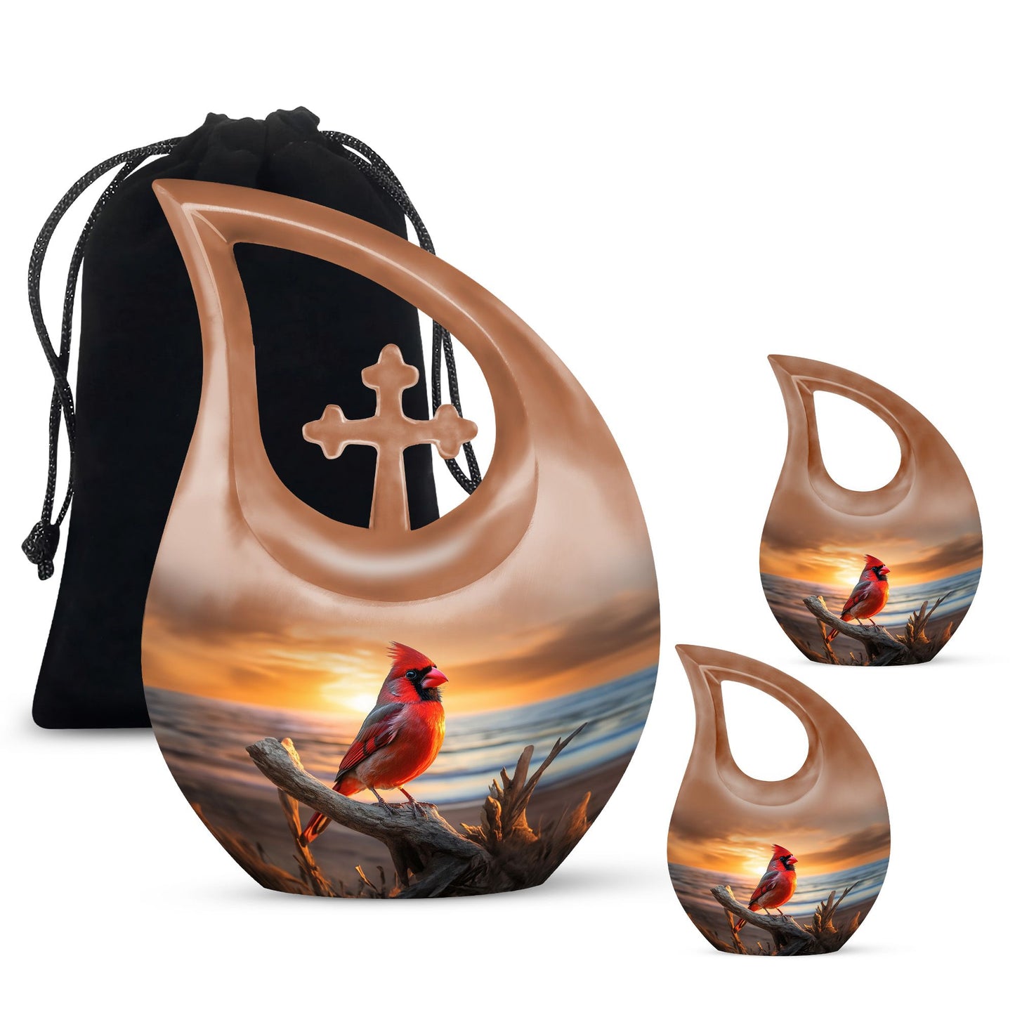 Cardinal Bird-designed cremation urn 