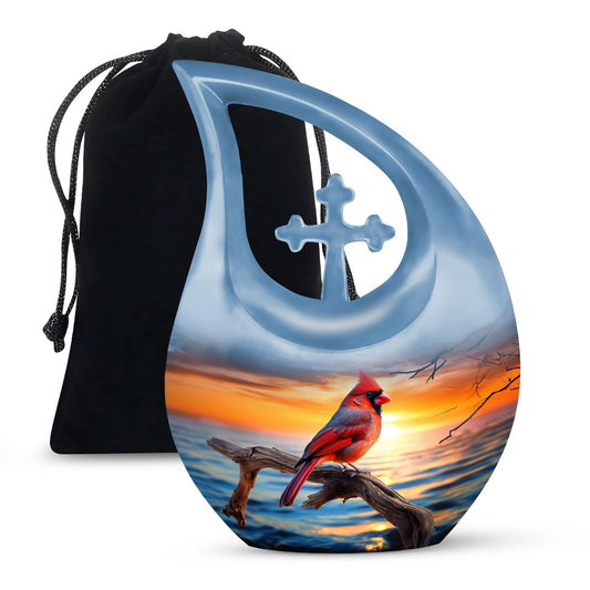 10-inch Cardinal Bird Urn 